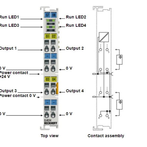 

Beckhoff EtherCAT Terminals EL4034 4-channel analog output terminal -10+10 V, 12 bit