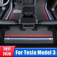 car floor mats for tesla model 3 2017 2018 2019 2020 non slip foot pads anti dirty carpets rugs interior accessories fit lhd