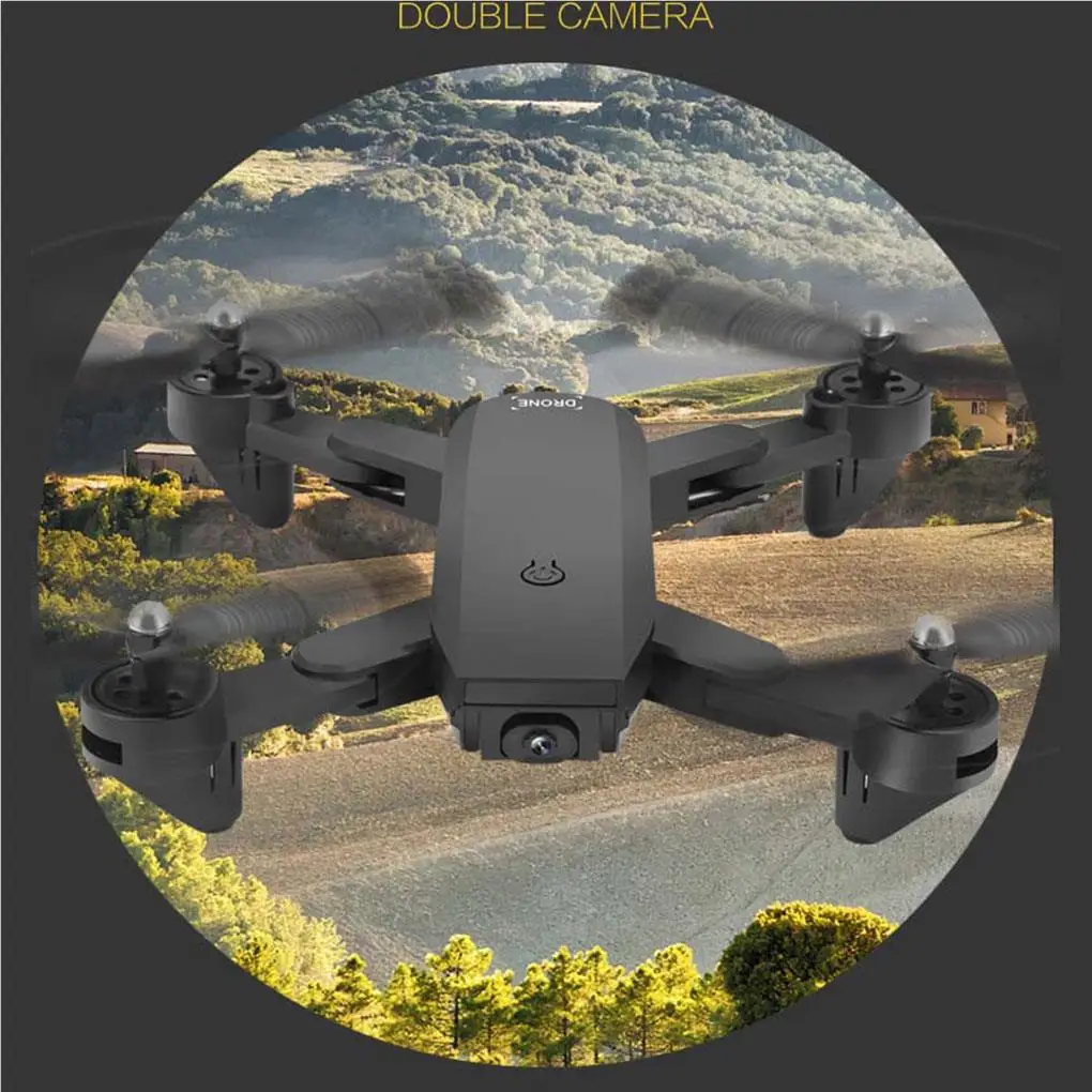 

Mini Drone Selfie WiFi Dual HD Camera Foldable Arm Optical Flow Positioning Smart RC Quadcopter Toy