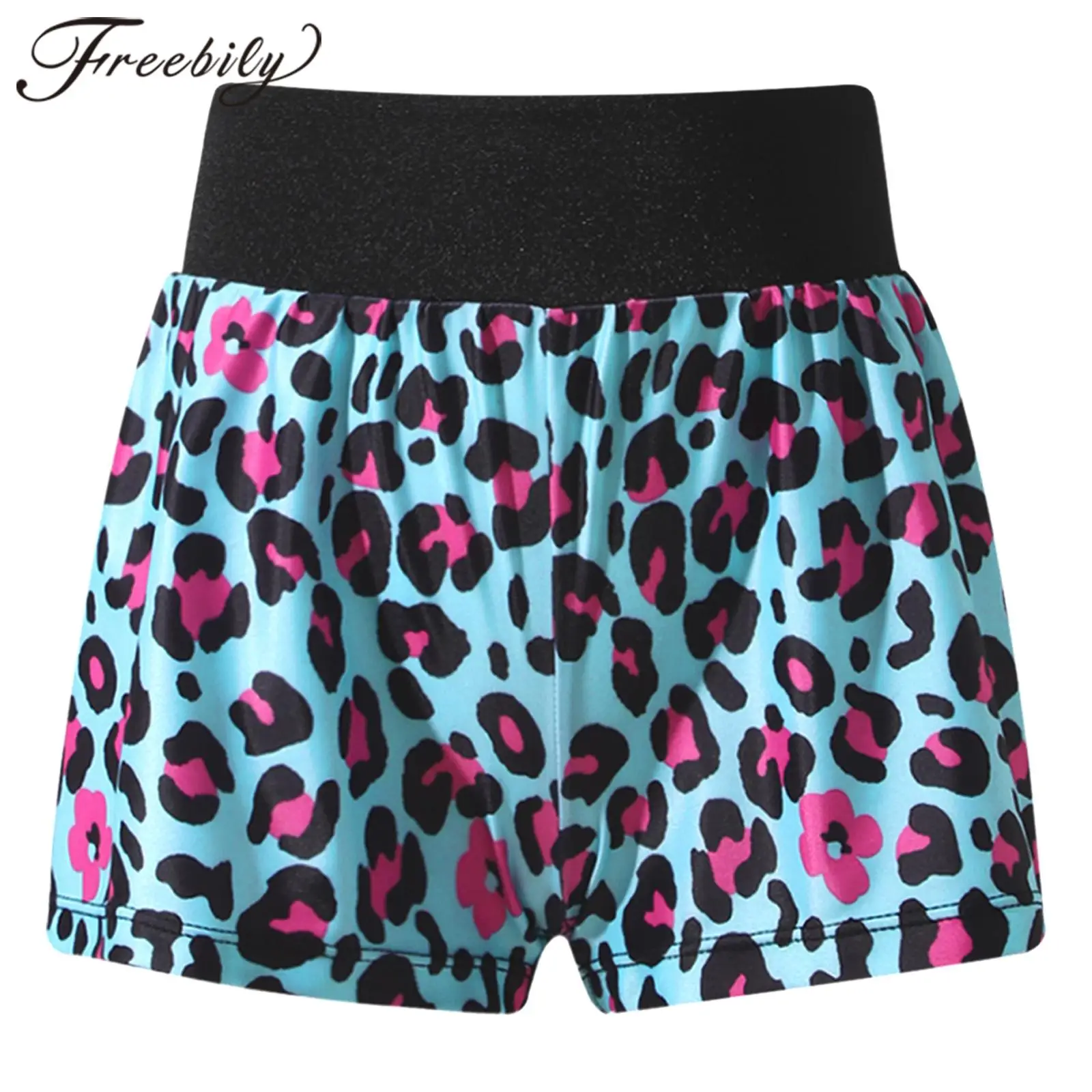 

Шорты спортивные для девочек, с леопардовым принтом и высокой талией