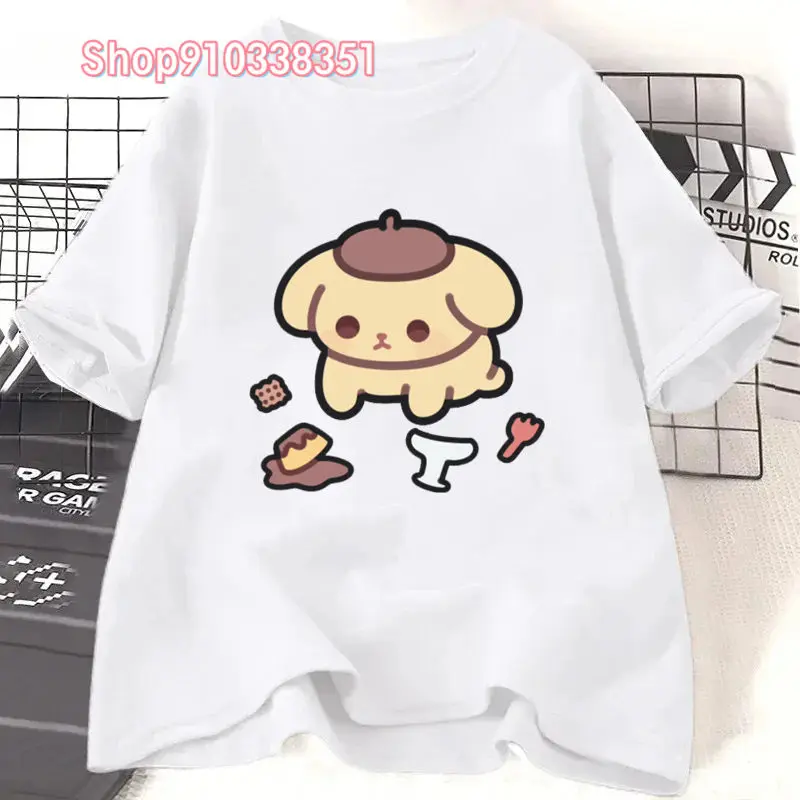 Футболка женская оверсайз с короткими рукавами милая мультяшная рубашка