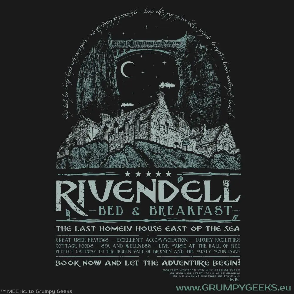 Футболка в стиле Rivendell He Lord of the Rings с трафаретной печатью вручную унисекс