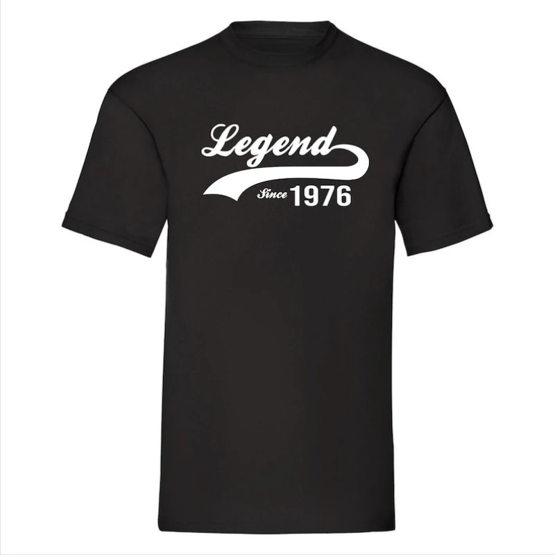 Фото Футболка с графическим принтом Legend Since, идеальный подарок на 50-летие для мужчин и женщин, винтажная рубашка 1976 года, уникальная идея, уличная одежда №2