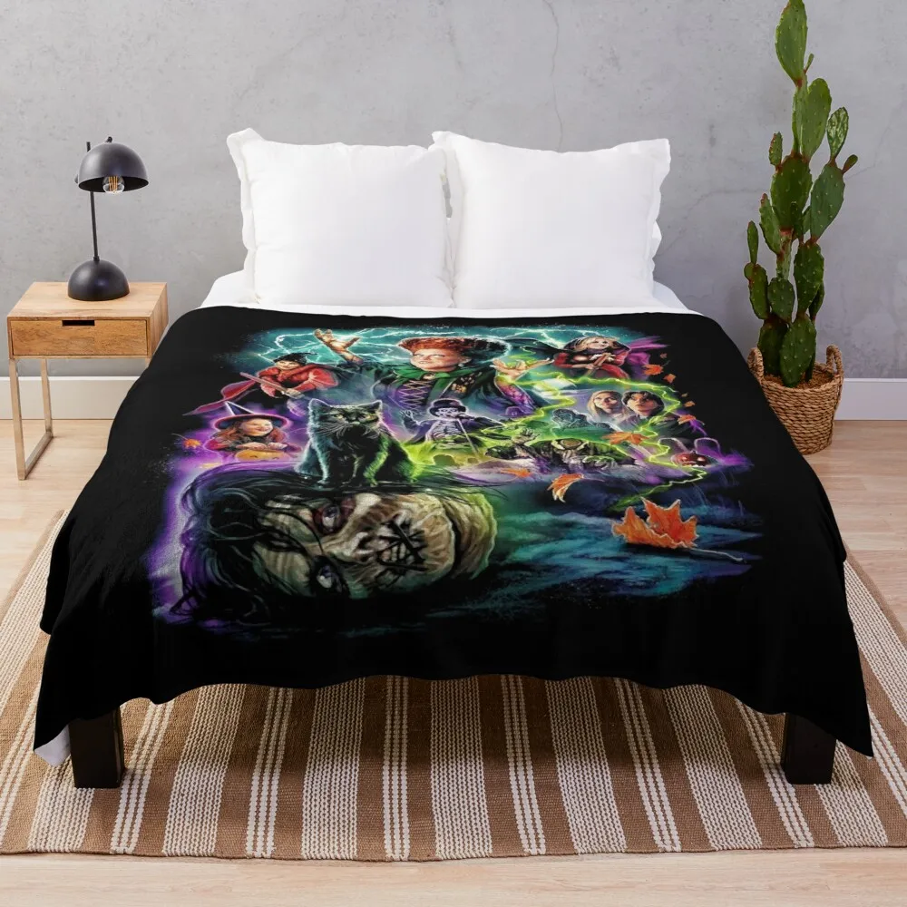 

Hocus Pocus Sanderson Sisters Vintage Throw Blanket picnic blanket fuzzy blanket tourist blanket retro blankets