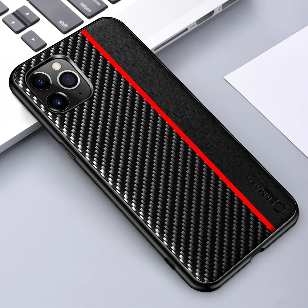 

For IPhone 11 12 Pro Max Case Carbon Fiber PU Leather Shockproof Protection Cover for IPhone XS XR X MAX 8 7 Plus Case