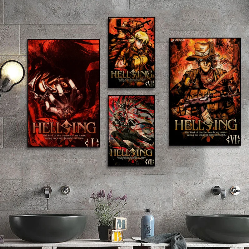 

Hellsing Classic Anime Poster For Living Room Bar Decoration Wall Decor