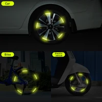 car wheel hub reflective stickers set tire rim luminous reflective decoration strips for night safety driving