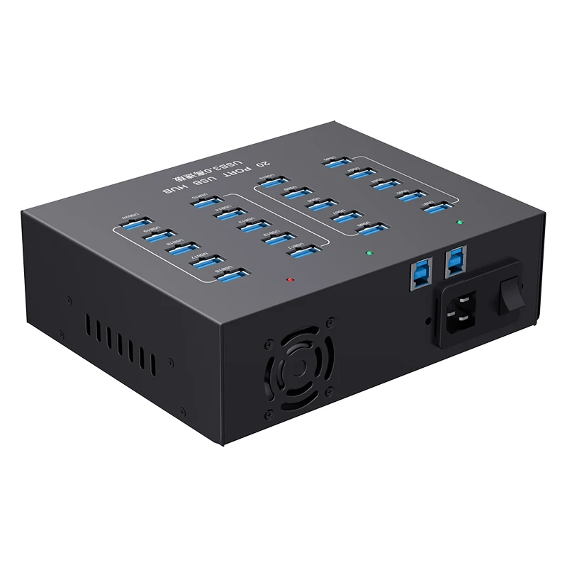 Sipolar A-213P Высокоскоростной 20-портовый концентратор USB 3.0 110 Вт зарядный 1 А со