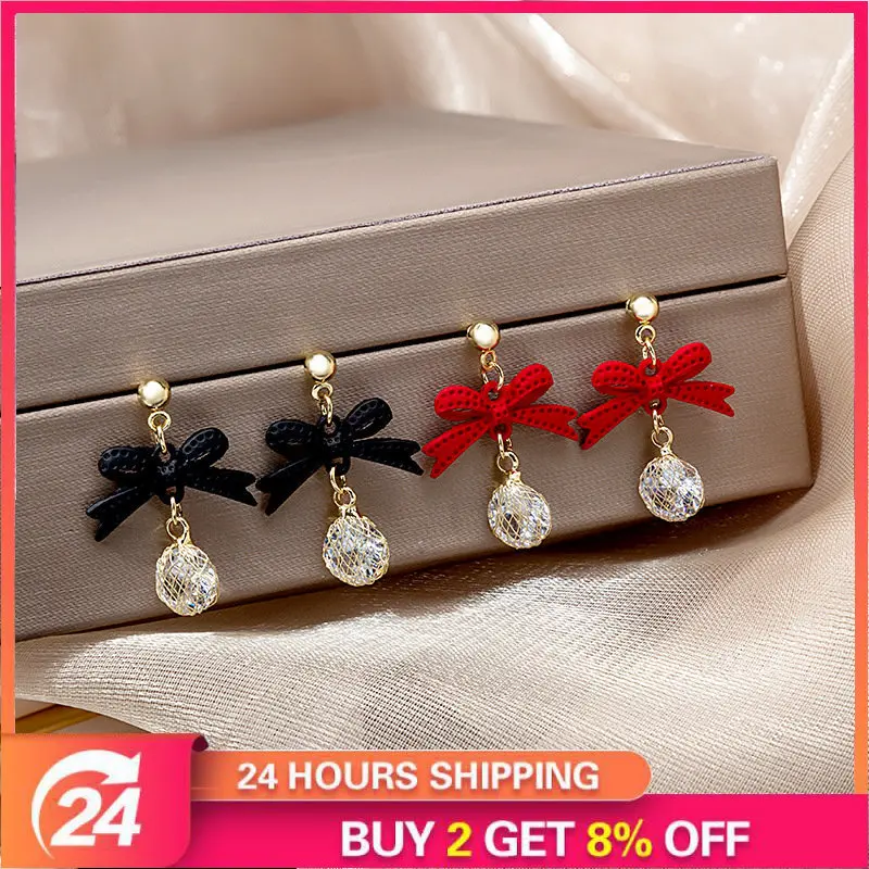 

Two pieces 8%off silver needle long tassel bow filament little girl Mori Earrings