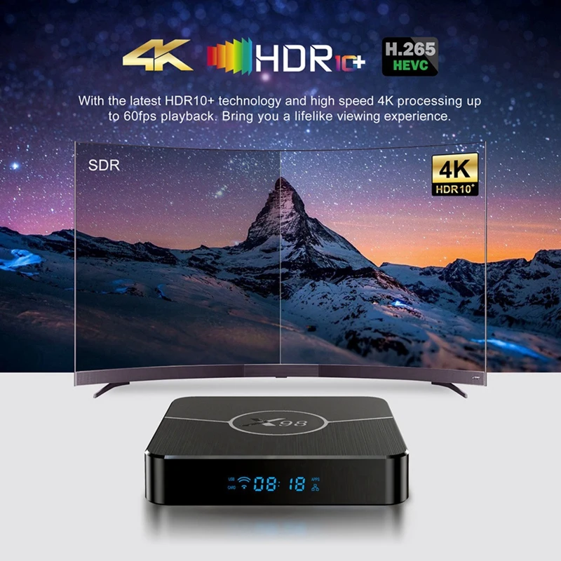 Smart X98 Plus TV BOX Android11 Amlogic S905W2 2 ГБ ОЗУ 16 Wi-Fi 4G 5G 4K AV1 Медиаплеер для Google Youtube
