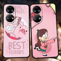 gravity falls pink pigs soft cover for huawei p50 p40 p30 p20 pro p smart z y6 y7 y9 y7a y6p y9s 2019 p40 lite e case shell bag