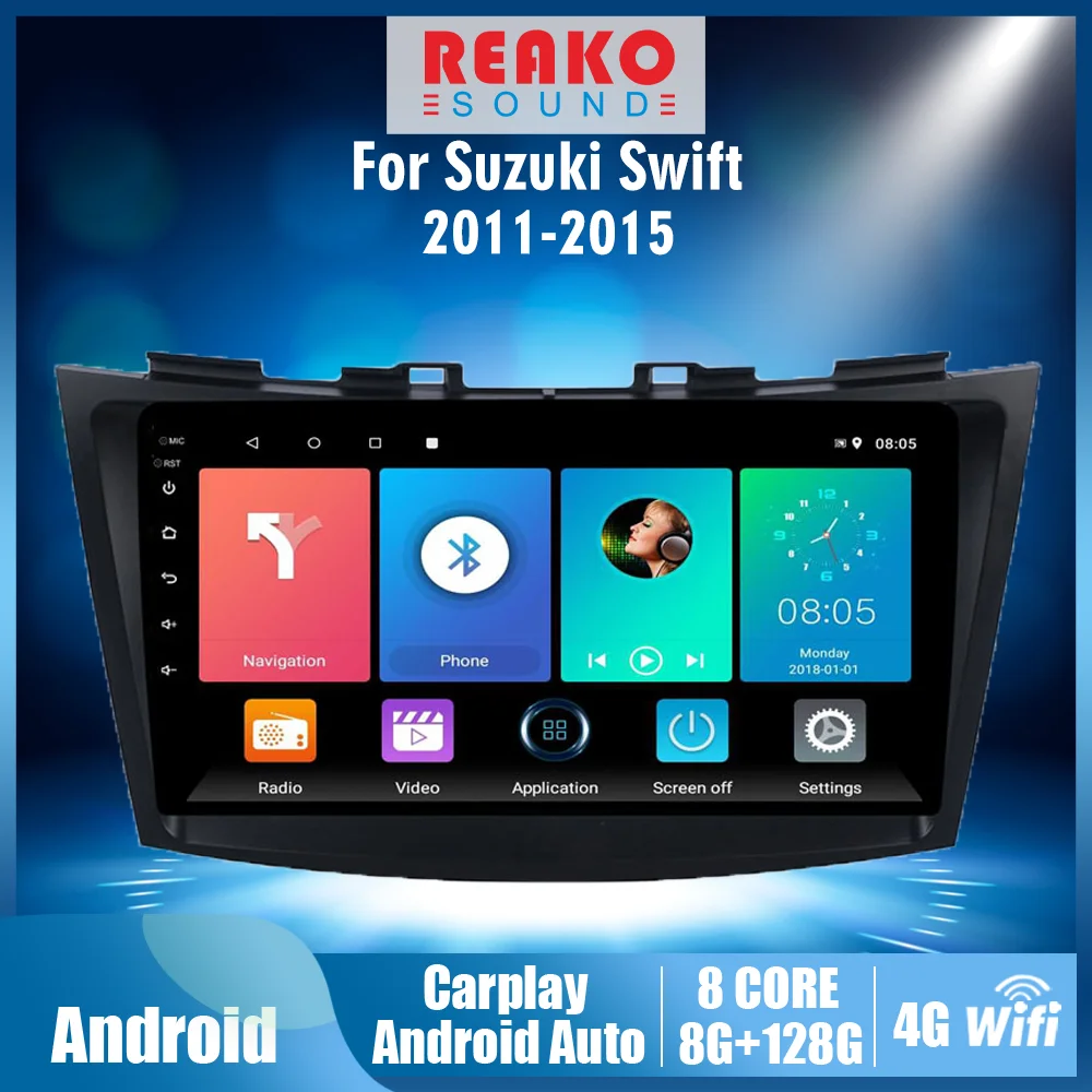 

Автомобильный мультимедийный плеер Carplay, 4G, 9 дюймов, 2 Din, Android, для Suzuki Swift 2011- 2015, радио, GPS-навигация, Bluetooth, Wi-Fi