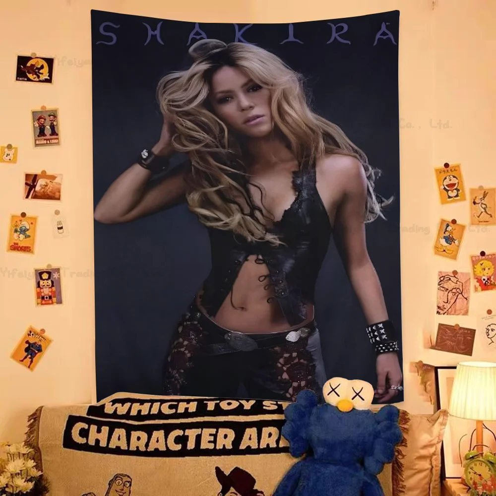 Pop Culture Graphics Shakira Hippie Wall Hanging Tapestries Art Science Fiction Room Home Decor Kawaii