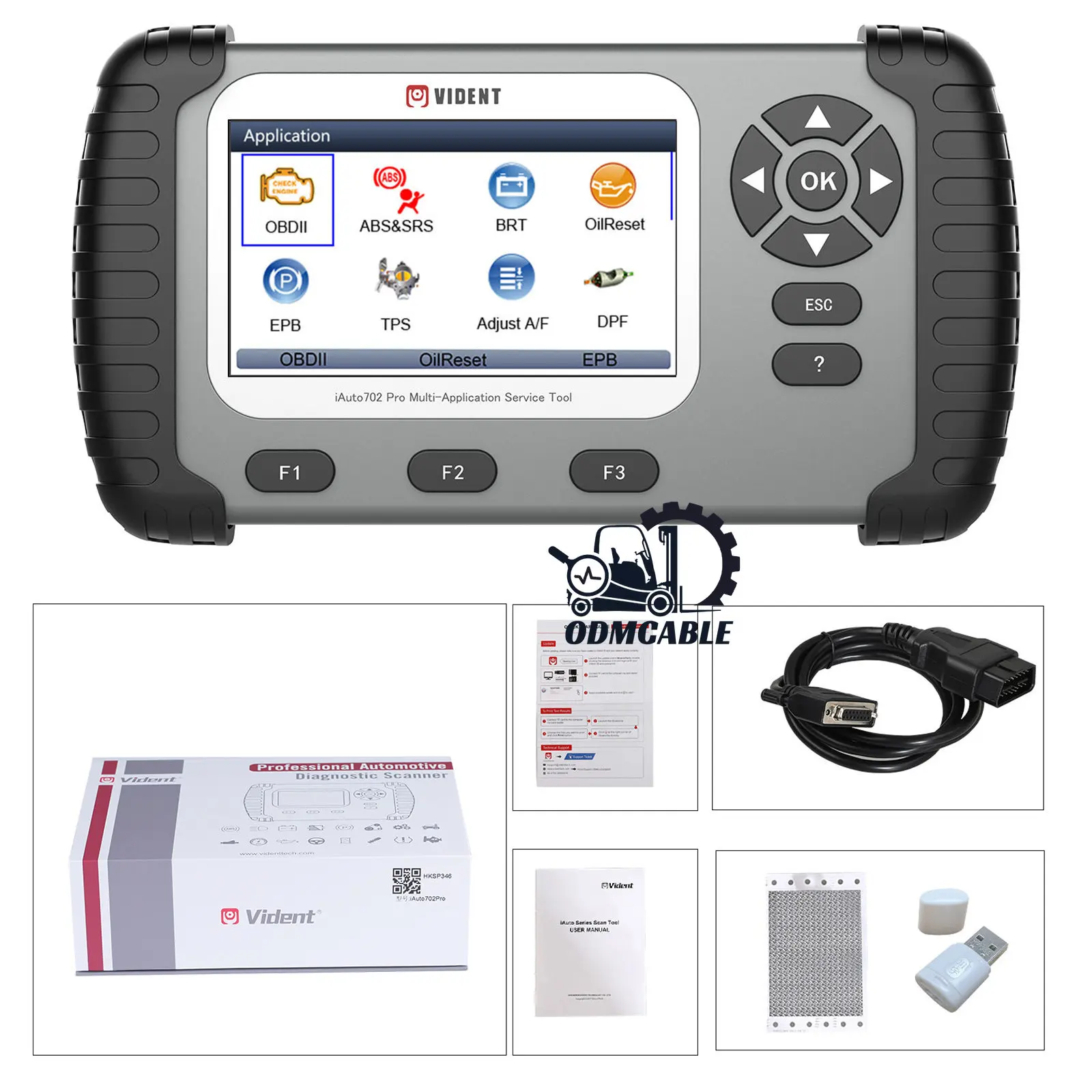 VIDENT iAuto702 Pro ABS/SRS OBD2 диагностический инструмент TPMS/EPB/BRT/Сброс света масла/TPS/IMMO/DPF/устройство для чтения кодов сервисного обслуживания