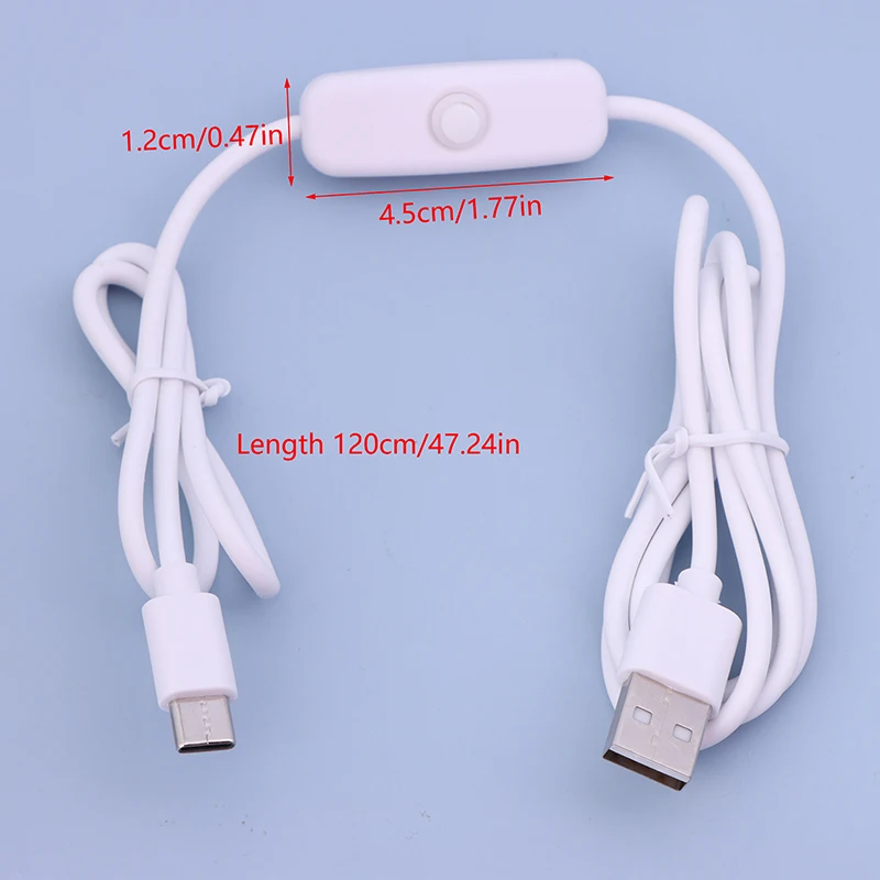 USB-Type C кабель переключателя постоянного тока 5 В, 2 А, удлинитель питания, провод питания, белая, черная, стандартная линия переключения кнопок для вентилятора лампы (art.: 3920ca0cccee5) - 3920ca0cccee5