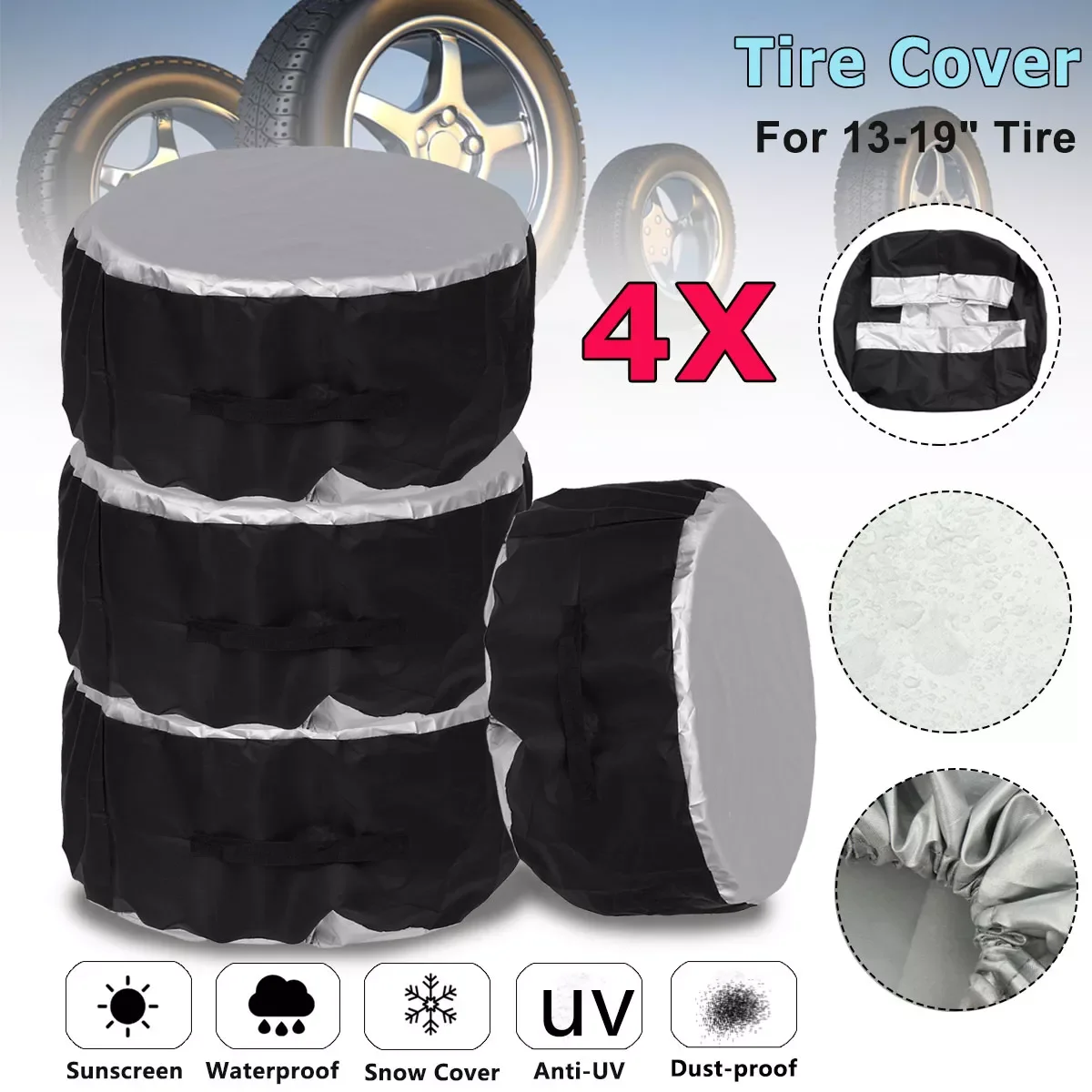 

13-19inch 16-20inch Car SUV Tire Cover Case Spare Tire Wheel Bag Tyre Spare Storage Tote Polyester Oxford Cloth