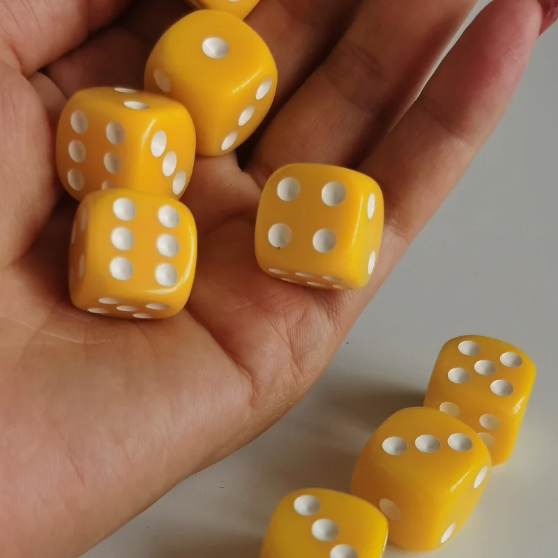 10 шт./партия 16 мм D6 игральные кости синего цвета Акриловые шестигранные с