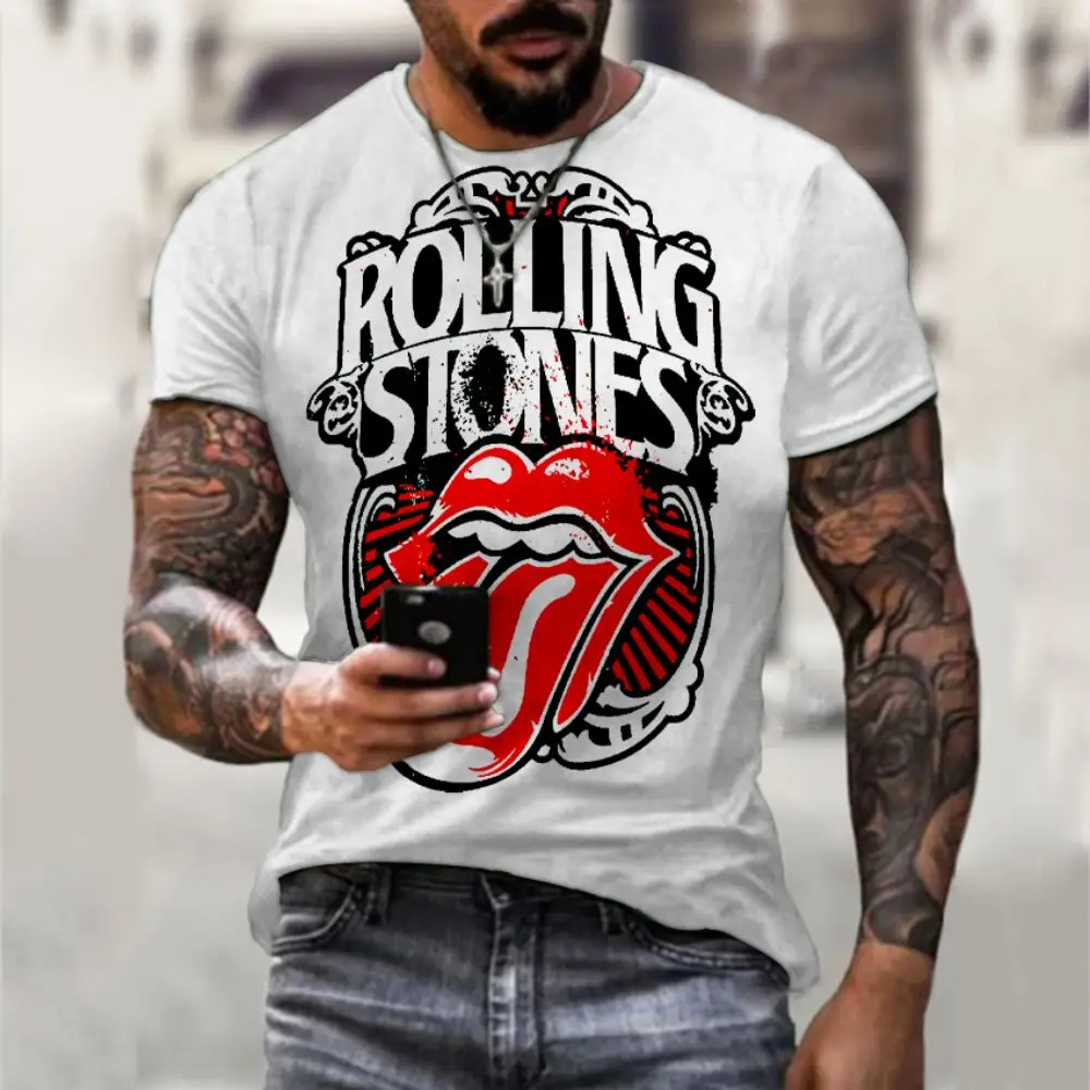 

1978 Touring Exotic T-shirts Men's T-shirt Gothic Funko Pop The Rolling-Stones Y2k Clothes 3D Print Essentials T-shirt Clothing