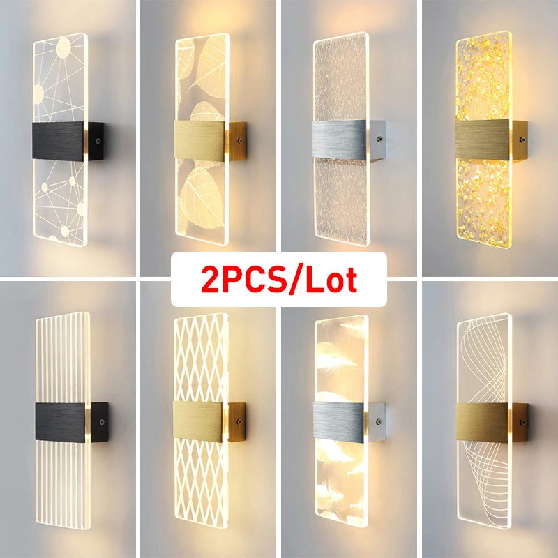 

2PC/Lot Acrylic LED Indoor Wall Lamp 6W Balcony Aisle Bedside Light Modern Nordic Sconce Lamp AC85-265V For Bedroom Living Room