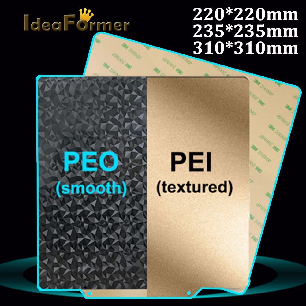

IdeaFormer New Double Heated Bed PEO-PEI/PEI-PEI Spring Steel Sheet PEI Bed 220/235/310mm for 3D Printer Ender 3 Upgrade Ender 5