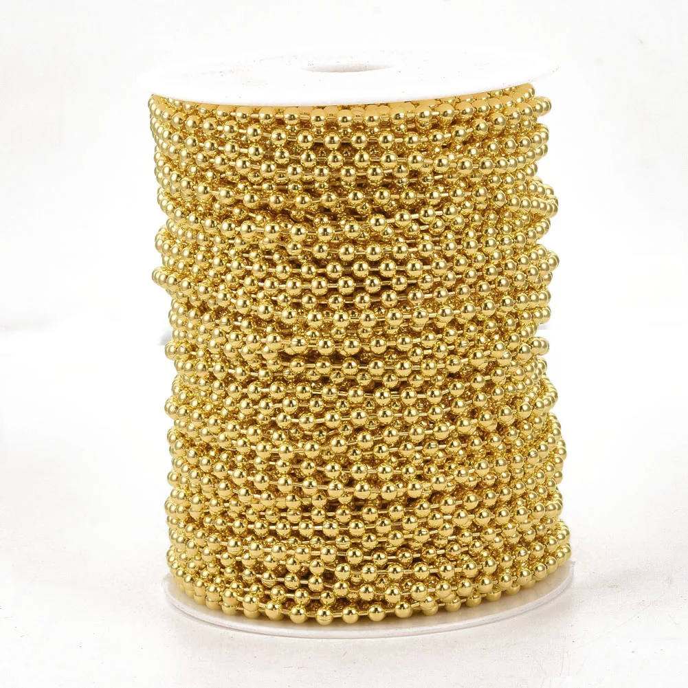 46m/roll 4mm Brass Ball Chains Ball Bead Chain Soldered, with Spool DIY Bracelet Necklace Accessories Beaded Roller Pull Chain