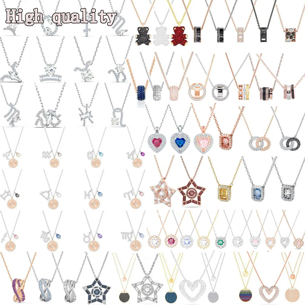 

Swa 2022 New Year Little Girl Gift Trend Necklace Jewelry Austrian Crystal Jewelry Cute Pendant Charm Necklace Chains