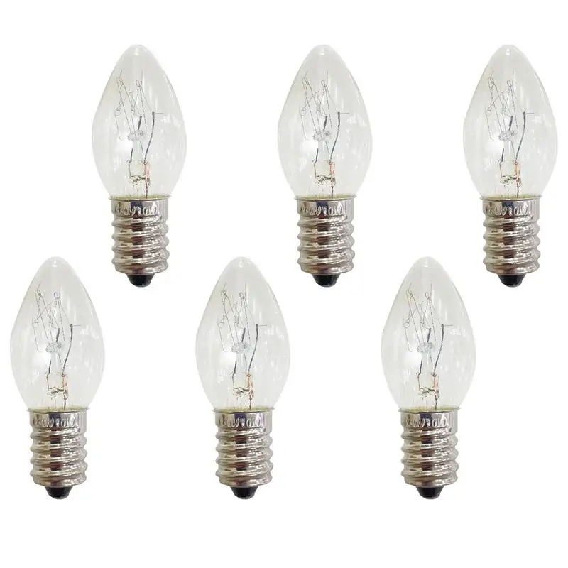 

6pcs E14 Lamp Bulbs 10W Light Bulb Warm White Tungsten Light C7 Salt Bulb for Bedrooms Bathrooms Living Rooms Lighting