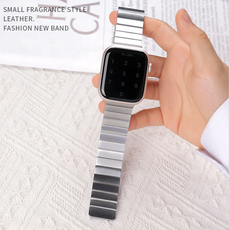 Magnetic Loop Strap For Apple watch Band 7 44mm 40mm 45mm 41mm 42mm 38mm Stainless steel correa bracelet For iWatch serie 6 se 5