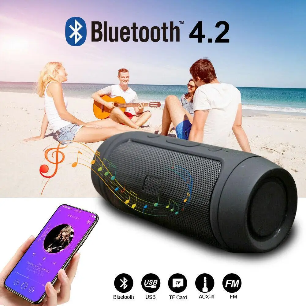 

Mini Bluetooth Speaker Wireless Outdoor Stereo Bass Loudspeaker USB TF FM Radio
