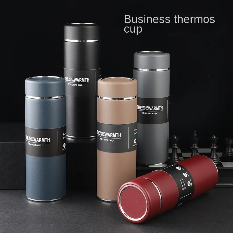 

Новинка 304, Вакуумная чашка из нержавеющей стали с чайным ситечком, деловая прямая чашка, рекламная Подарочная чашка для автомобиля и офиса