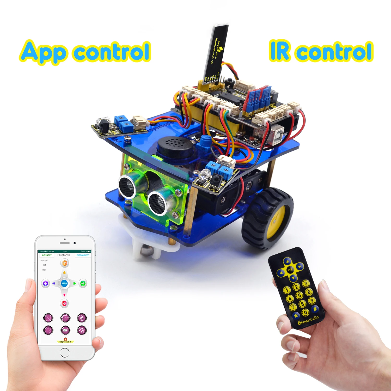 

Keyestudio Bluetooth умный робот автомобильный комплект настольный мини для обучения Arduino Robot STEM