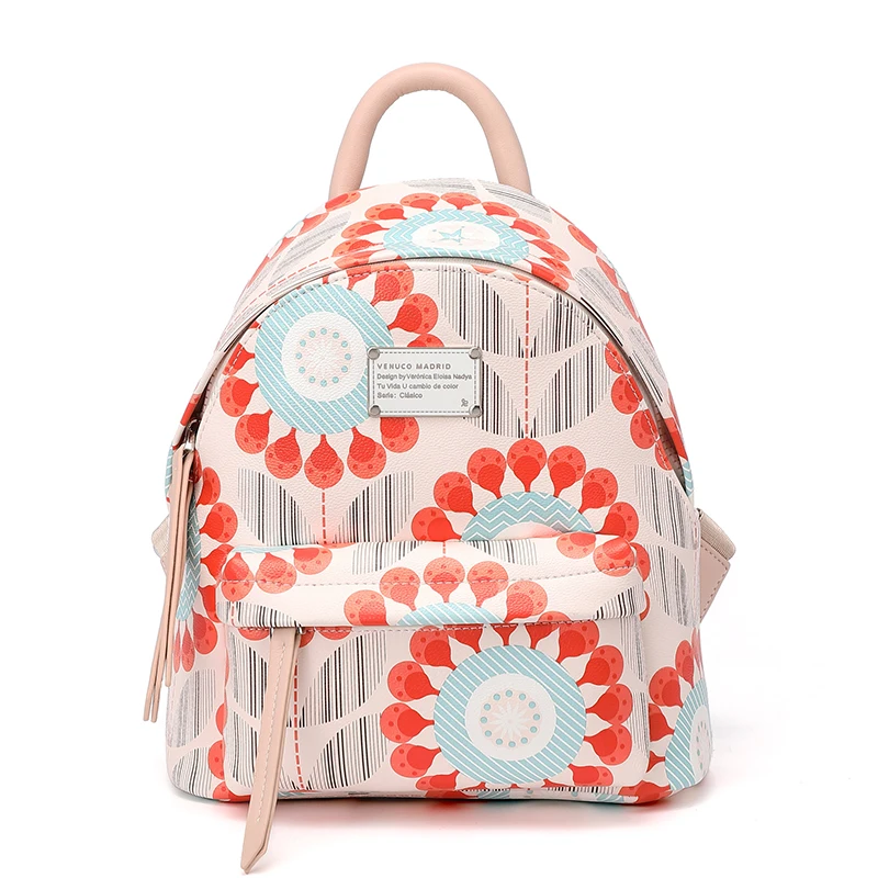 

Модный женский рюкзак большой вместимости, маленькая сумка, Универсальный дорожный удобный трендовый цветочный дизайн