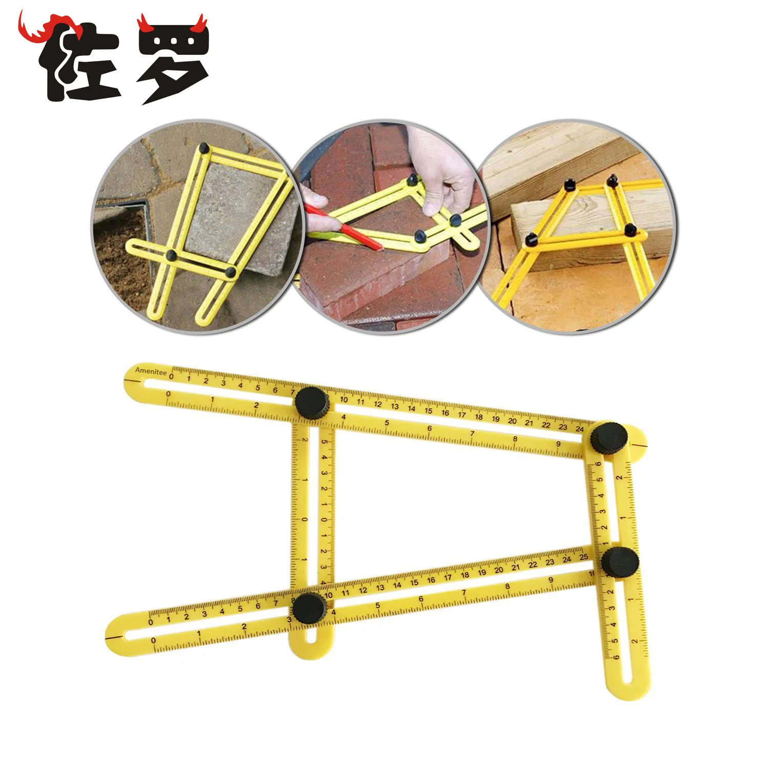 

Многофункциональная Регулируемая линейка из АБС-пластика, линейка с несколькими углами, четырехсторонняя линейка, линейка с четырьмя углами, линейка с четырьмя углами