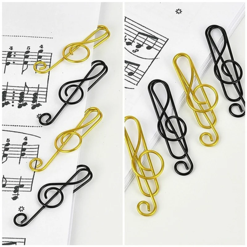

100Pcs/Lot Musical Note Paper Clip Metal Bookmark School Office Stationery Decorative Mini Creative Treble Clef Binding Supplies