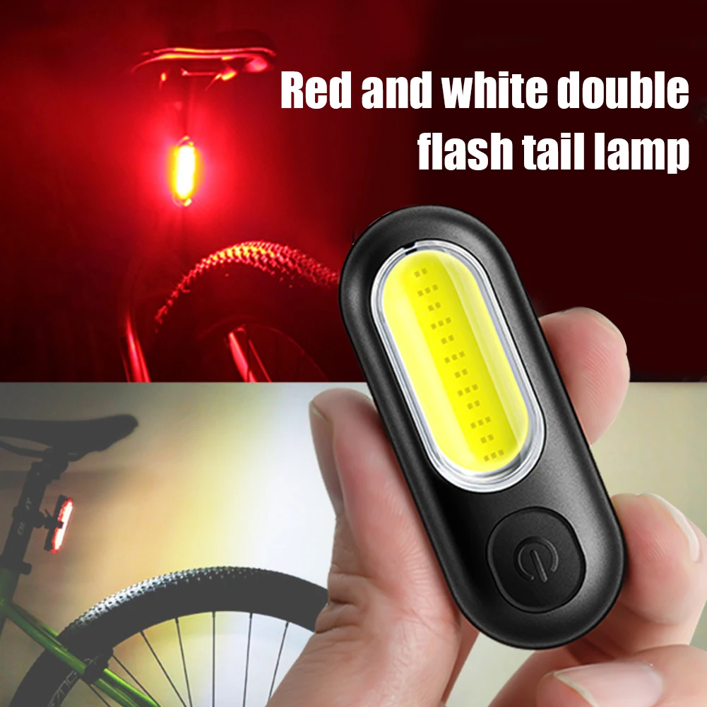 

COB LED Bicycle Lamp USB Rechargeable 5 Modes Red White MTB Road Bike Taillight Safety Helmet Warning Light Cycling Equipment