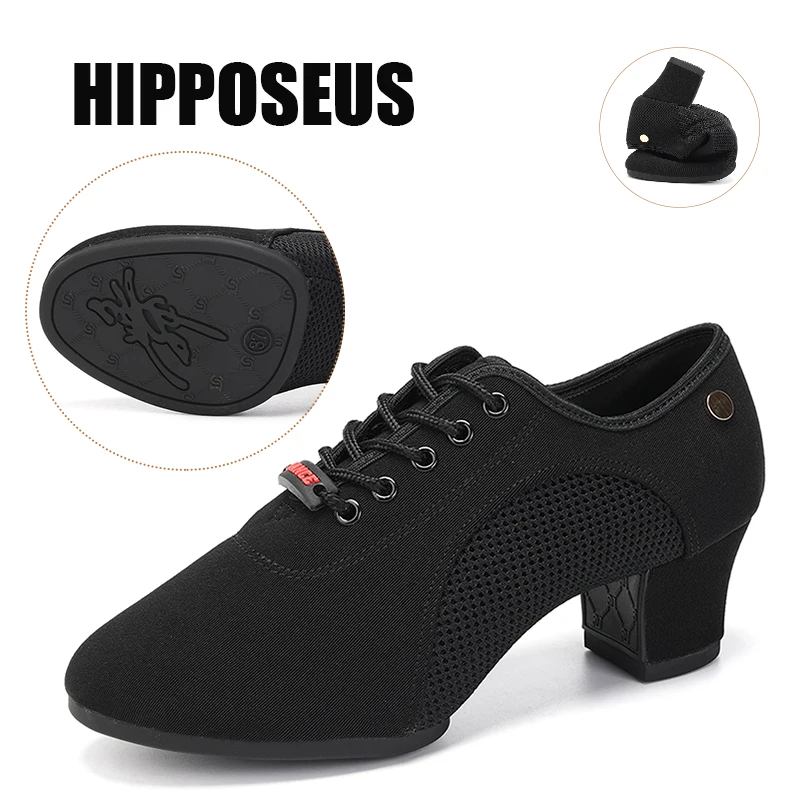 

Мужские холщовые туфли для современных танцев, обувь для латиноамериканских/Танго/бальных танцев, на резиновой мягкой подошве и низком каблуке, профессиональные черные