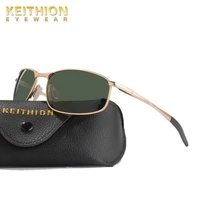 keithion luxury hd polarized sunglasses for mens metal frame driving pilot glasses eyewear male green shades gafas de sol
