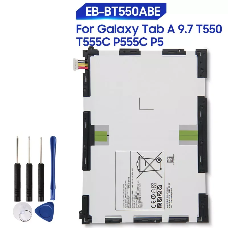 

Сменная батарея для Samsung Galaxy Tab A 9,7, T550, P550, T555C, P555C, аккумуляторная батарея для планшета