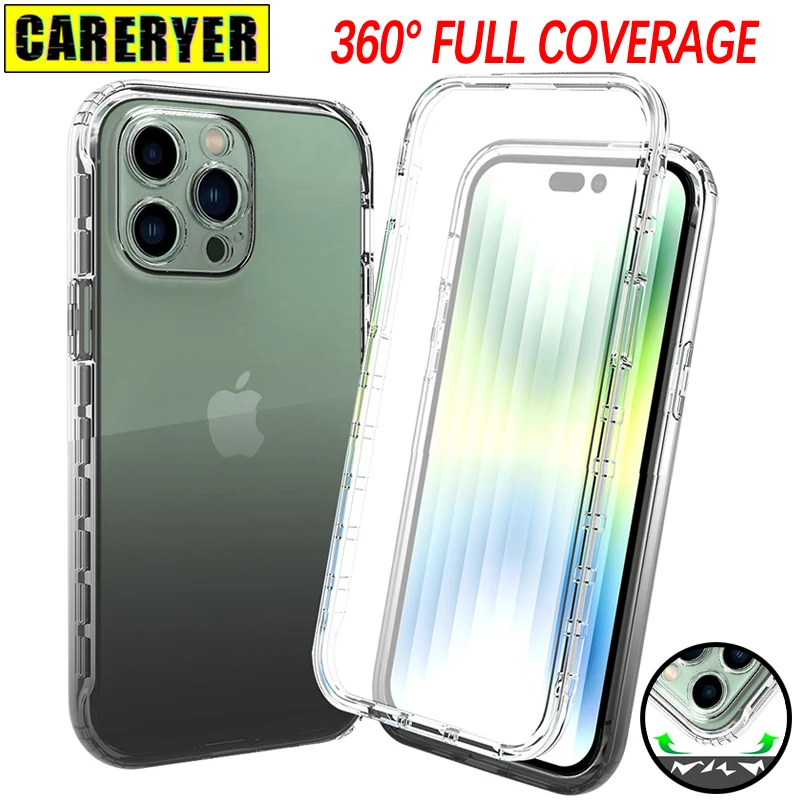 

Anti Drop Transparent Gradient Case For iPhone 14 6 7 8 X Xr Xs SE 11 12 13 Pro Max Plus Mini Double Sided Protection Cover