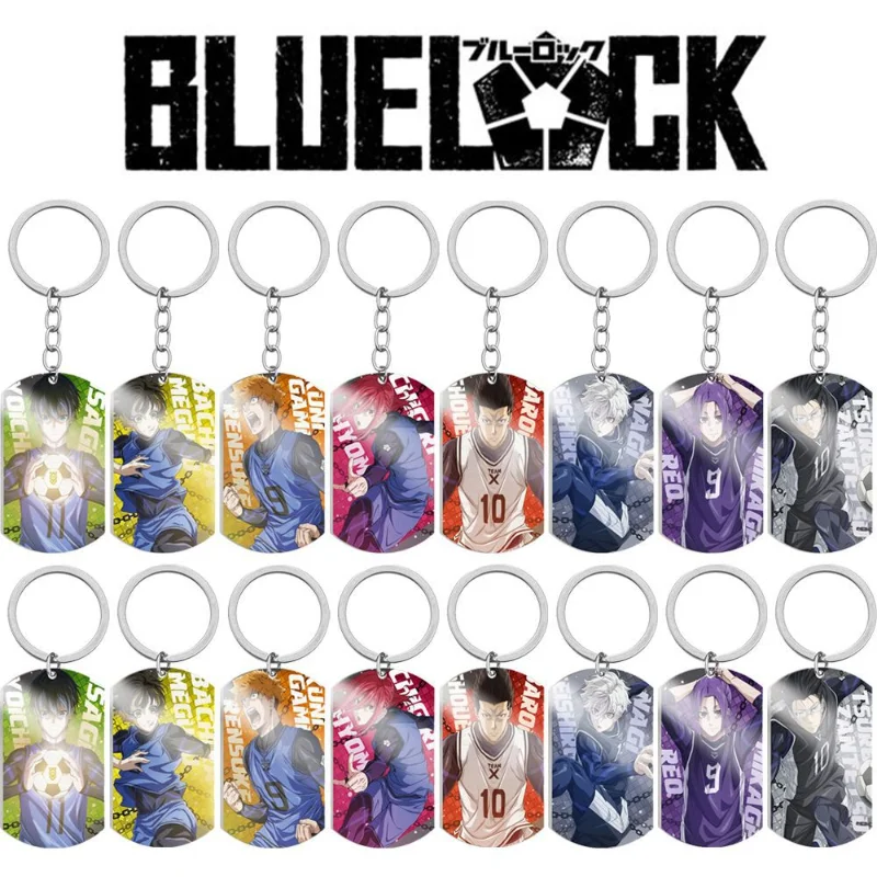 

BLUE LOCK KeyChain Men Anime Key Chain Women Color Printing Key Ring Stainless Steel Pendant Isagi Yoichi Party Charm Kids Gift