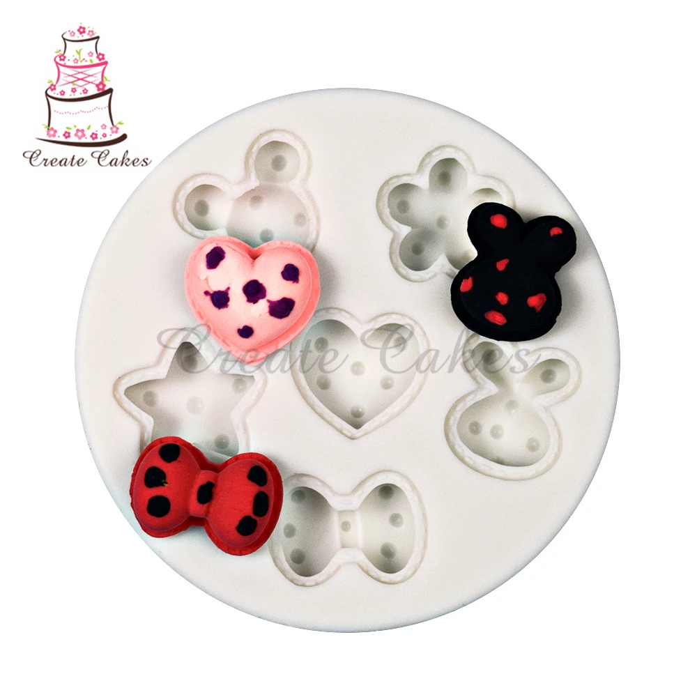 Силиконовая форма для торта в форме сердца и банта