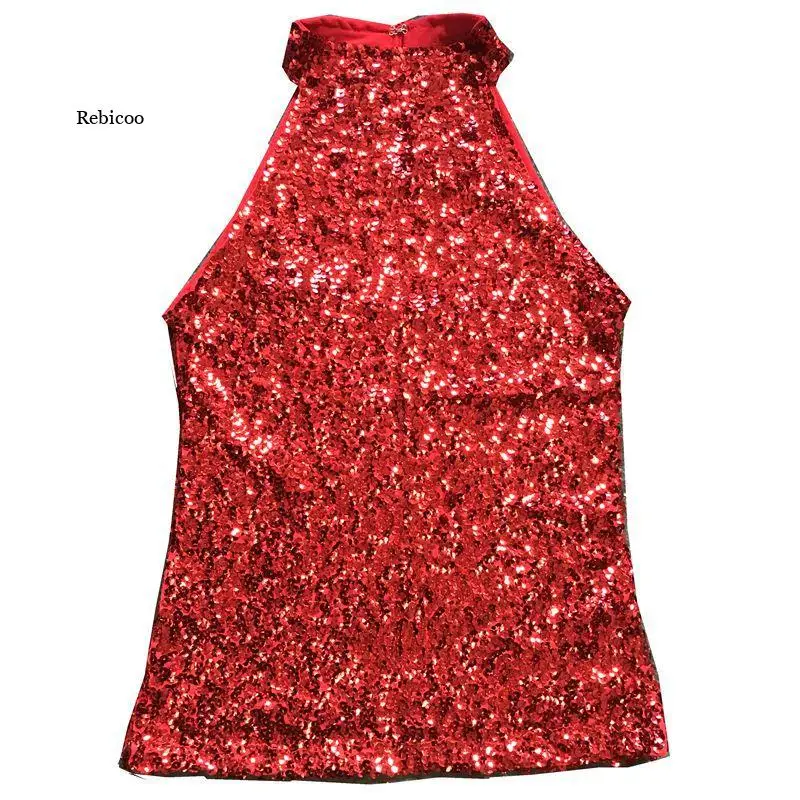 

Новинка 2021, блестящий сарафан с блестками и воротником, пикантное тонкое облегающее платье без рукавов для культивации морали