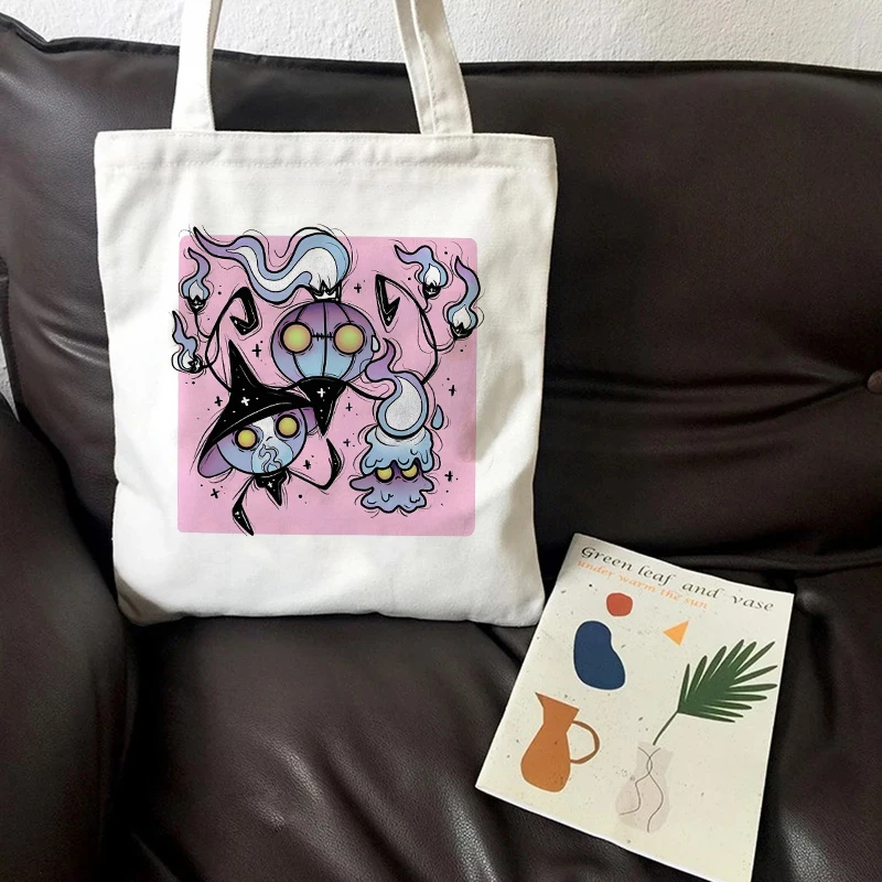 

Harajuku Printing Women Canvas Shoulder Tote Bag for Women Handbags Eco Reusable Shopping Bag Vintage Fashion Ulzzang Bags