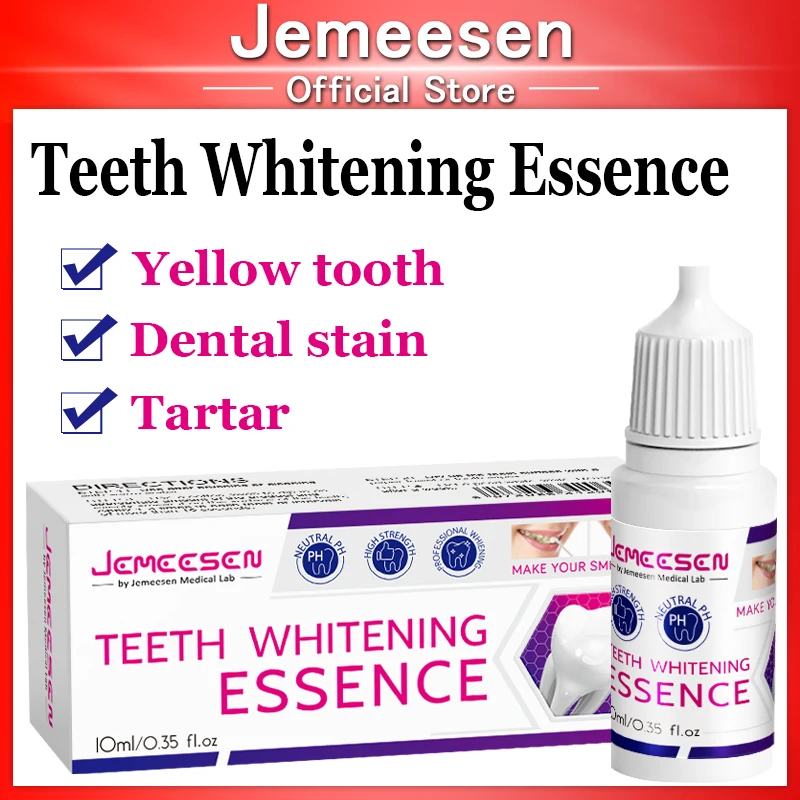 

Jemeesen Teeth Whitening Essence Cleansing Removes Plaque Stains Yellow Tooth Bleaching Dental Oral Hygiene Fresh Breath Teeth