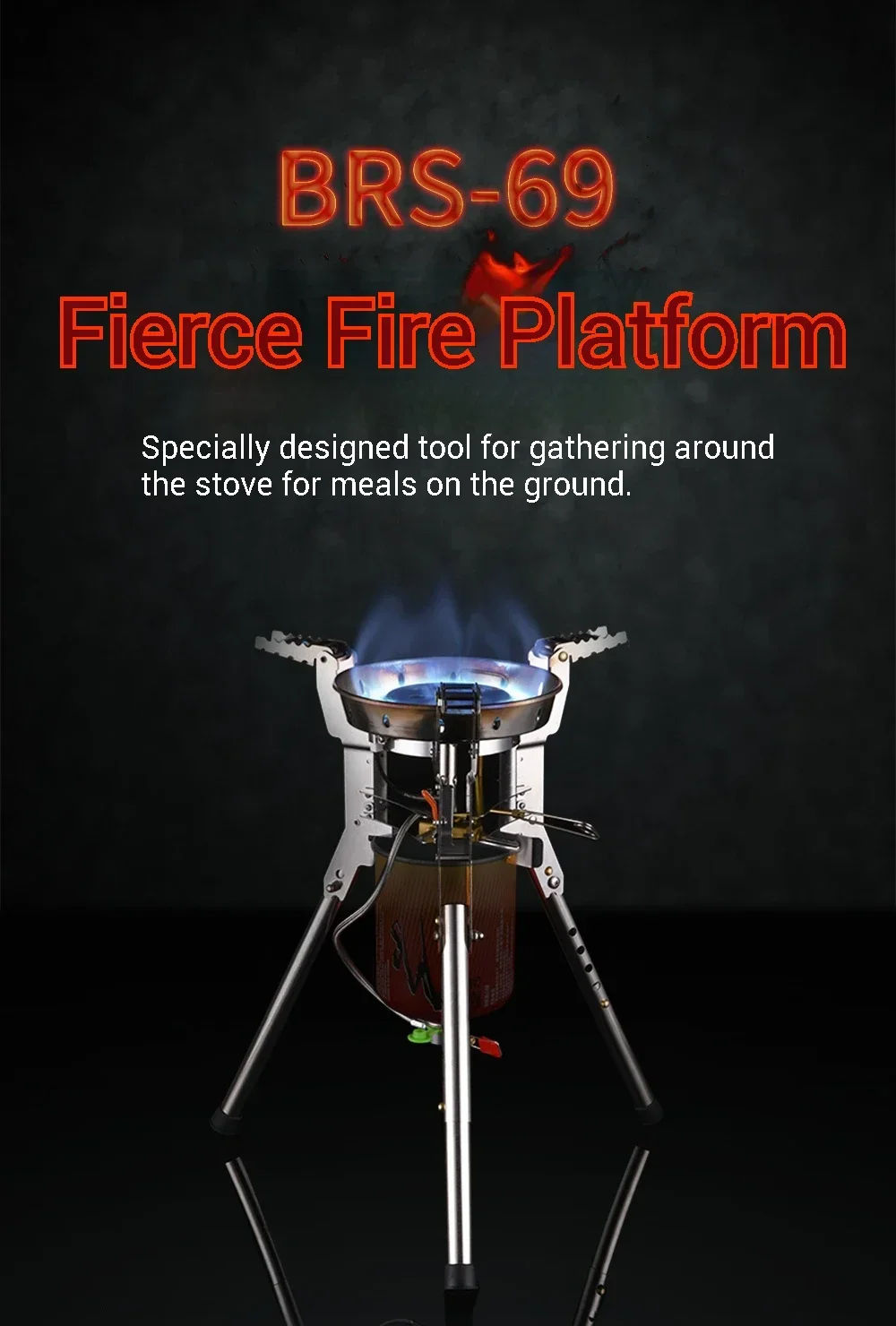 BRS-69 Кемпинговая горелка высокой тепловой мощности портативная походная плита