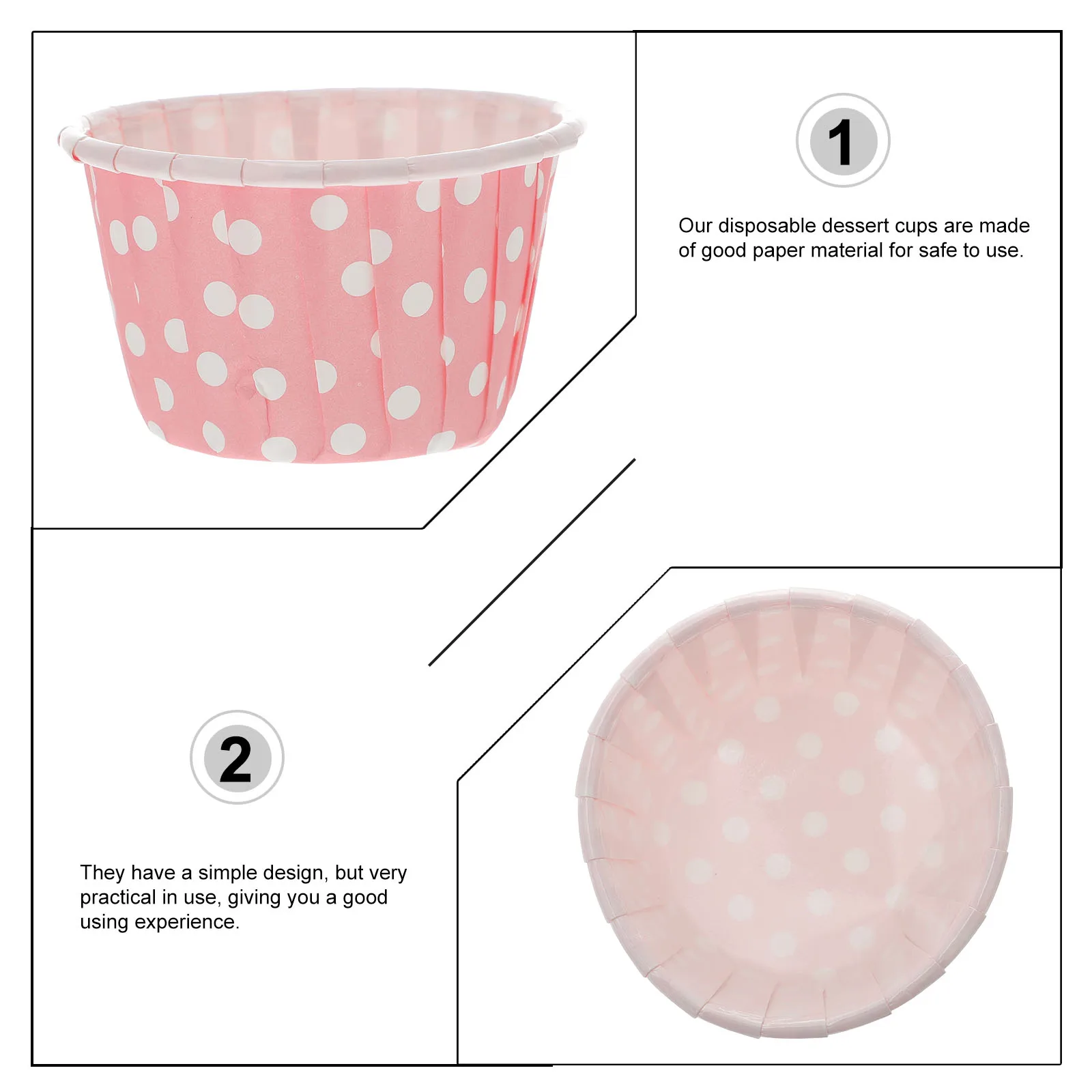 Одноразовые стаканчики для мороженого 50 шт. бумажные одноразовая миска десертов