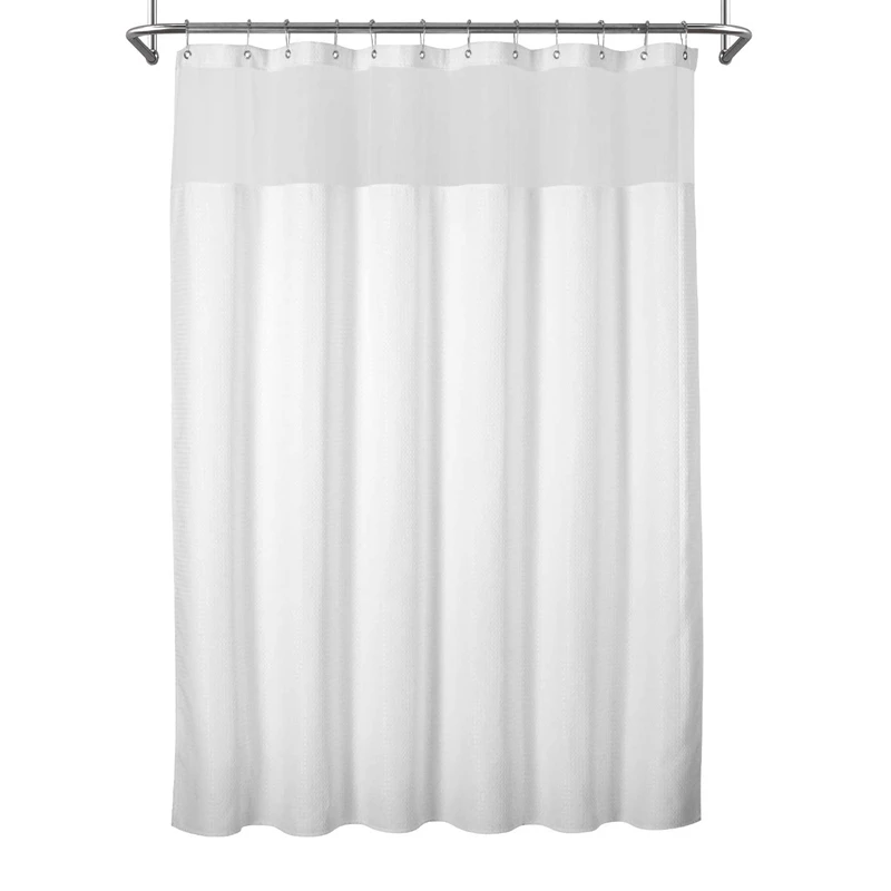 

Weave Shower Curtain With Snap-In Fabric Liner Set, 12 Hooks Included, Waterproof And Washable 72X72 Inch