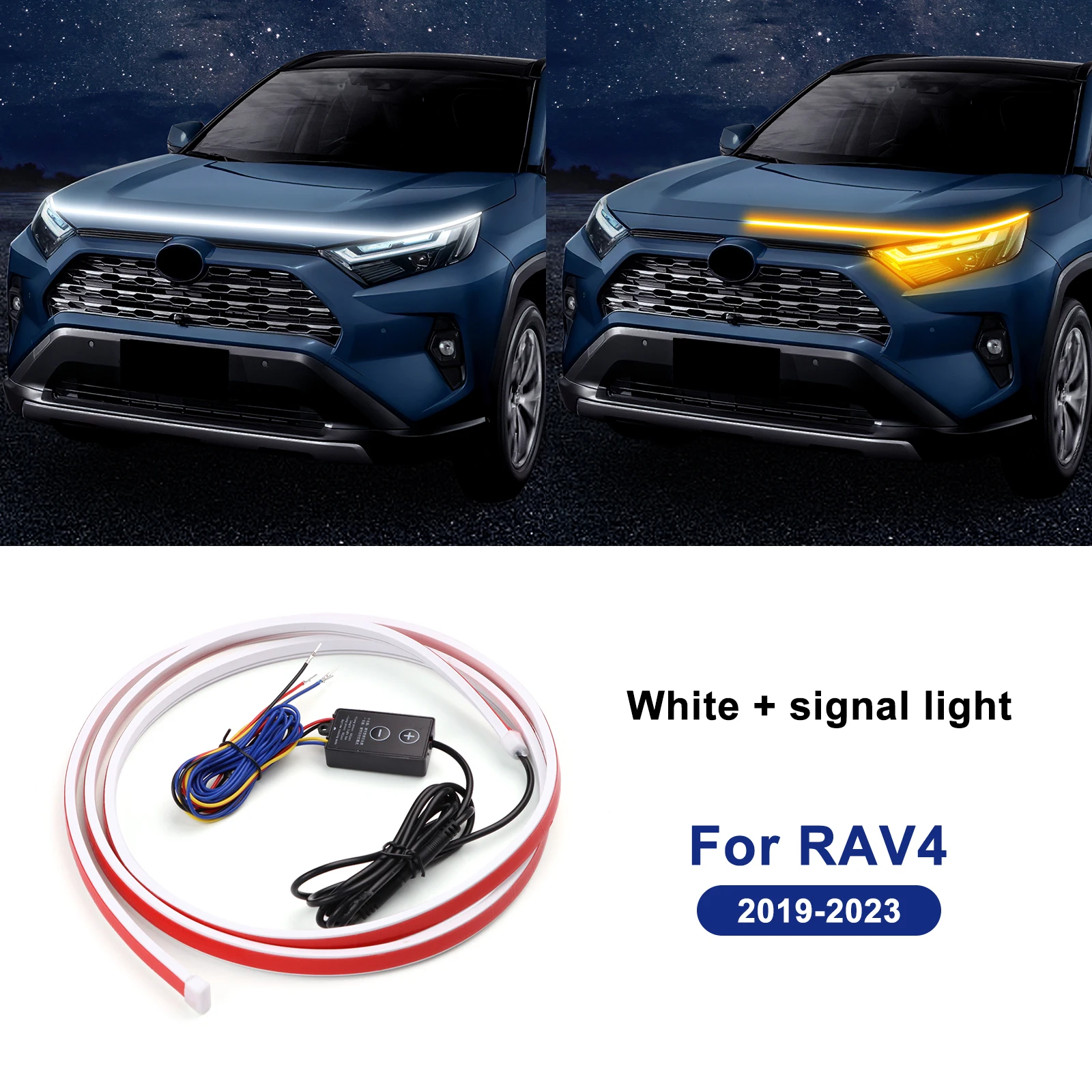 

Светодиодная лента под капотом для Toyota RAV4 RAV 4 5th 2019 2020 2021 2022 2023 2024 2025, декоративные поворотники, водонепроницаемые, IP66