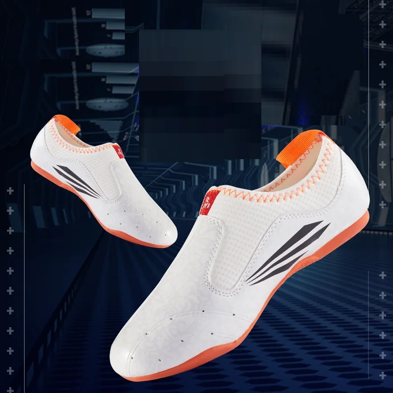 New Design Cheap Martial Arts Training Taekwondo Sneakers Orange Karate Shoes images - 6