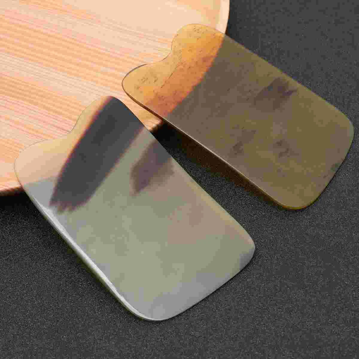 

2Pcs Creative Ox Horn Square Plate Scalper Horn Board For SPA Random Color